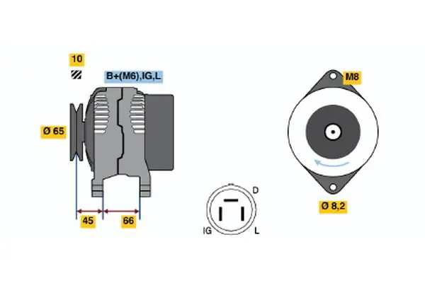 Handler.Part Alternator Bosch 0986035461 1