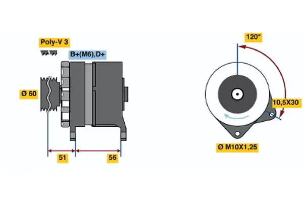 Handler.Part Alternator Bosch 0120488274 1