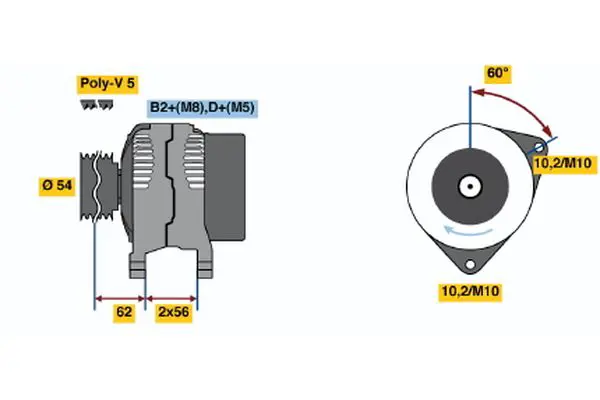 Handler.Part Alternator Bosch 0124225049 5