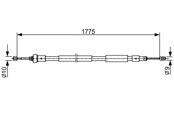 Handler.Part Cable, parking brake Bosch 1987482407 1