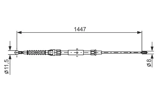 Handler.Part Cable, parking brake Bosch 1987477957 1