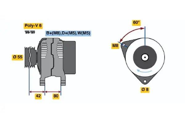 Handler.Part Alternator Bosch 0986038650 1