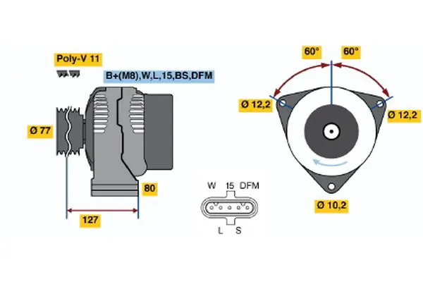 Handler.Part Alternator Bosch 0986042410 1