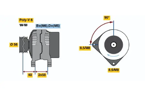 Handler.Part Alternator Bosch 0123510106 1