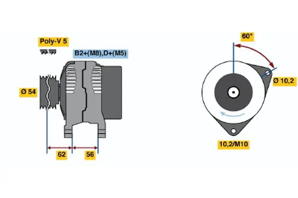 Handler.Part Alternator Bosch 0124425021 1