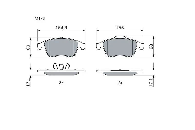 Handler.Part Brake pad set, disc brake Bosch 0986494401 5