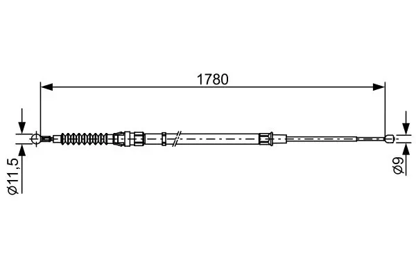 Handler.Part Cable, parking brake Bosch 1987482458 1