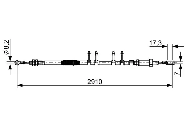 Handler.Part Cable, parking brake Bosch 1987482447 1