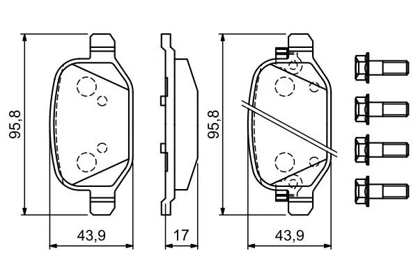 Handler.Part Brake pad set, disc brake Bosch 0986494934 7