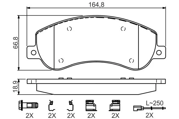 Handler.Part Brake pad set, disc brake Bosch 0986494624 5