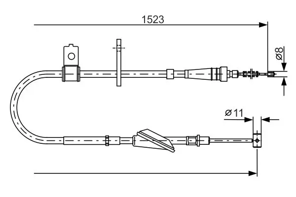 Handler.Part Cable, parking brake Bosch 1987482092 1