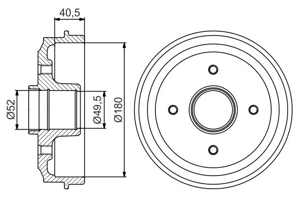 Handler.Part Brake drum Bosch 0986477156 1