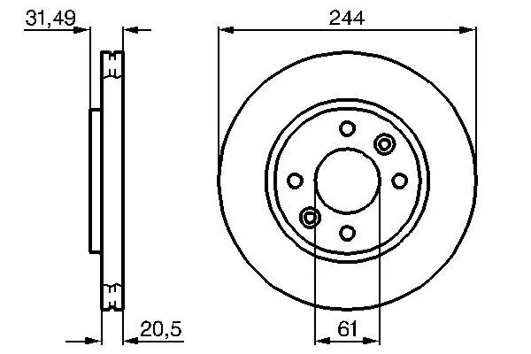 Handler.Part Brake disc Bosch 0986478278 1