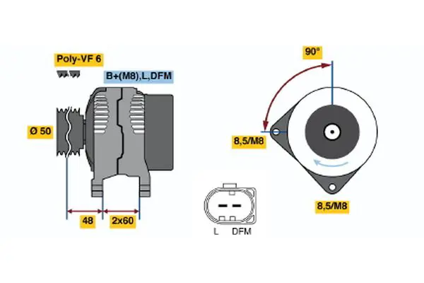 Handler.Part Alternator Bosch 0121715042 1