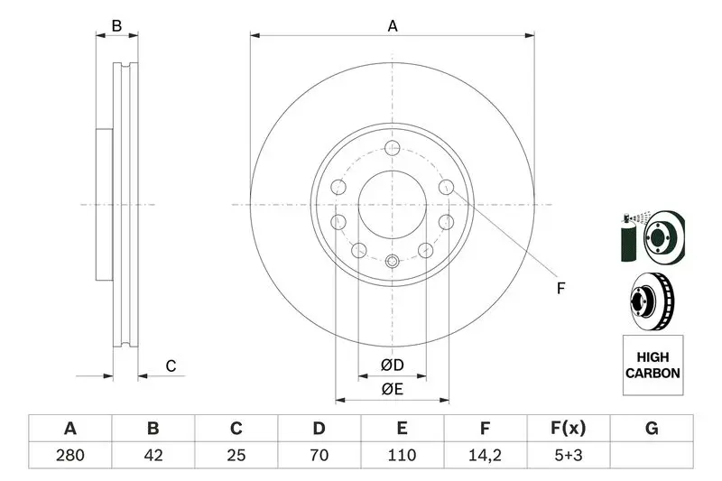 Handler.Part Brake disc Bosch 0986478883 5