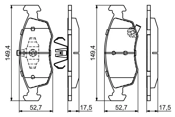 Handler.Part Brake pad set, disc brake Bosch 0986494687 7