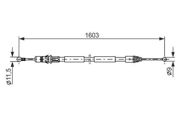 Handler.Part Cable, parking brake Bosch 1987477116 1