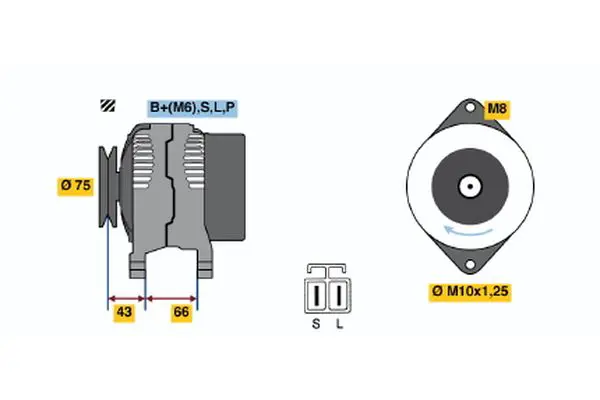 Handler.Part Alternator Bosch 0986037491 1