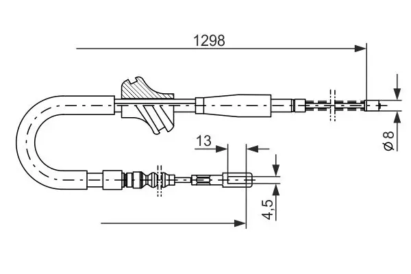 Handler.Part Cable, parking brake Bosch 1987477056 1