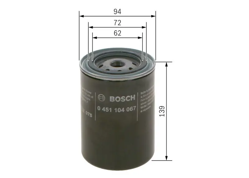 Handler.Part Oil filter Bosch 0451104067 5