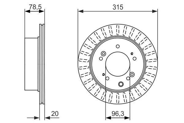 Handler.Part Brake disc Bosch 0986479793 5