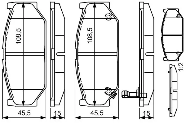 Handler.Part Brake pad set, disc brake Bosch 0986495308 1