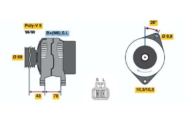 Handler.Part Alternator Bosch 0986044721 1