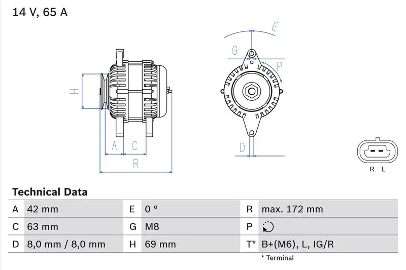 Handler.Part Alternator Bosch 0986049051 1