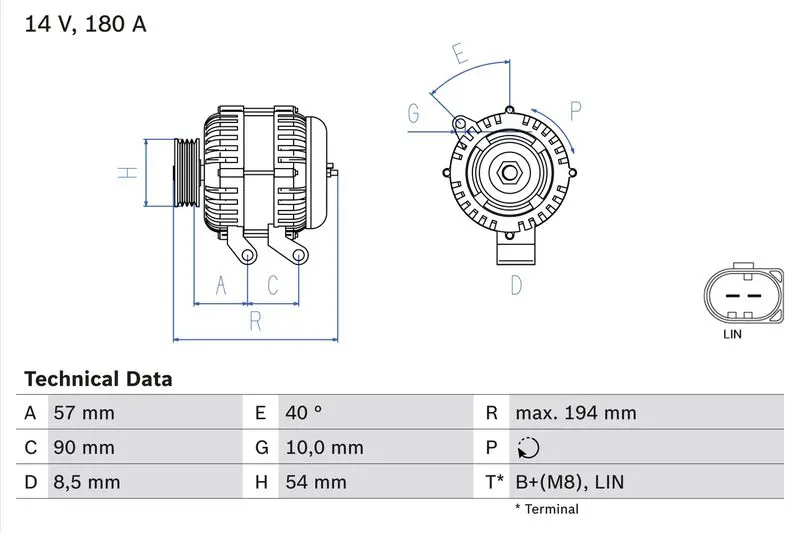 Handler.Part Alternator Bosch 0986048400 1