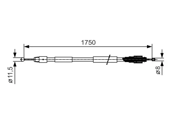 Handler.Part Cable, parking brake Bosch 1987482018 1