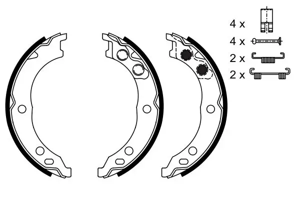 Handler.Part Brake shoe set, parking brake Bosch 0986487712 5