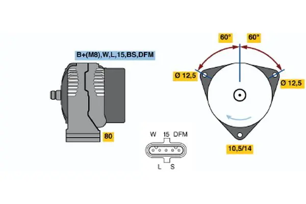 Handler.Part Alternator Bosch 0124655039 5