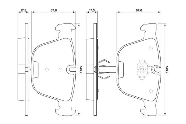 Handler.Part Brake pad set, disc brake Bosch 0986424698 1