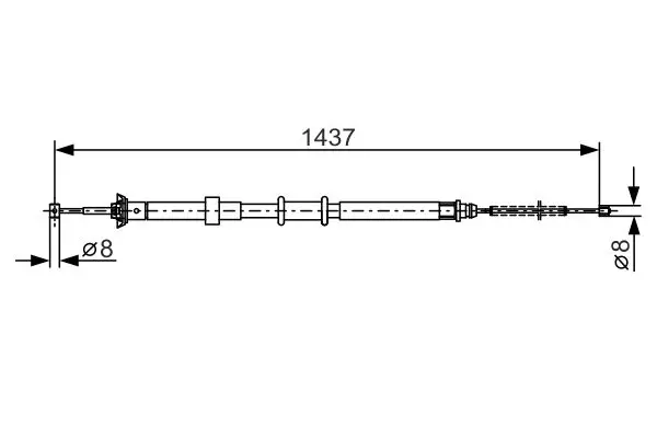 Handler.Part Cable, parking brake Bosch 1987482237 1