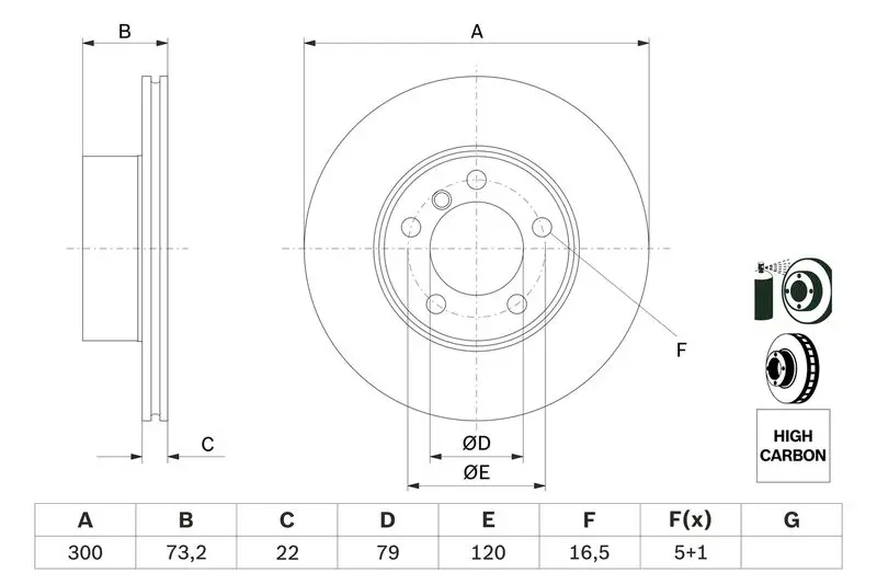 Handler.Part Brake disc Bosch 0986479A18 5