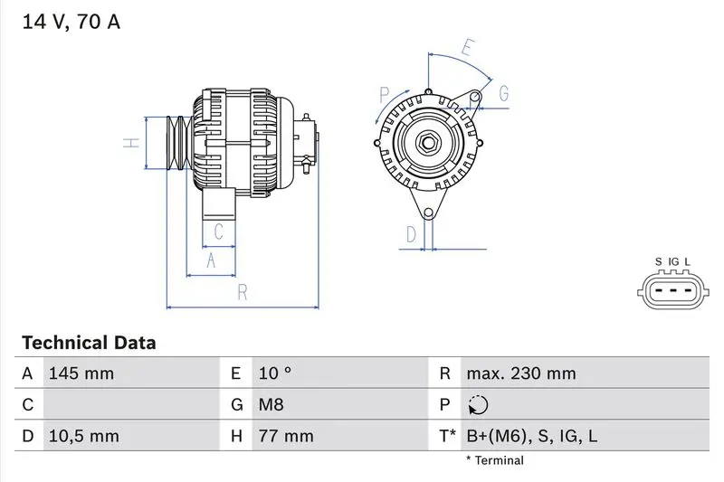 Handler.Part Alternator Bosch 0986049510 1