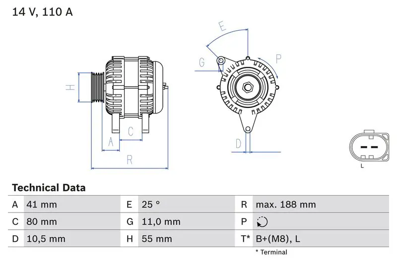 Handler.Part Alternator Bosch 0986046060 1