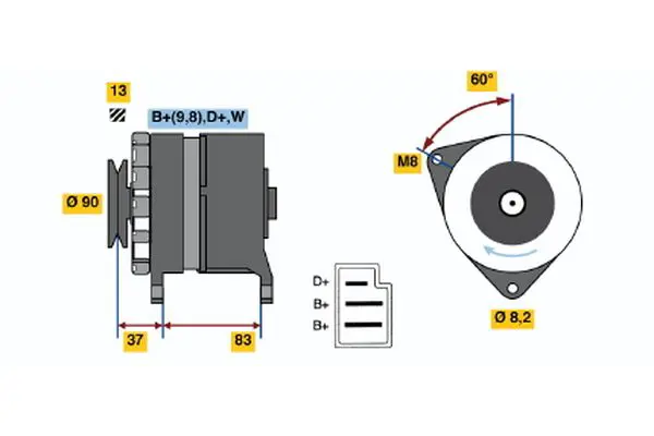 Handler.Part Alternator Bosch 0986033940 1