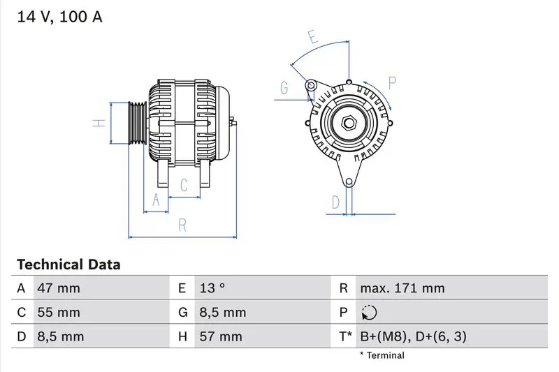 Handler.Part Alternator Bosch 0986040370 1