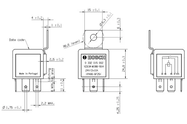 Handler.Part Relay, main current Bosch 0332015002 5