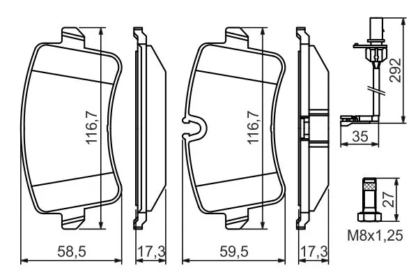 Handler.Part Brake pad set, disc brake Bosch 0986494446 7