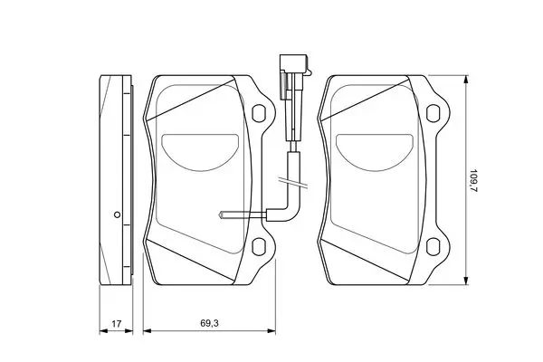 Handler.Part Brake pad set, disc brake Bosch 0986424579 1