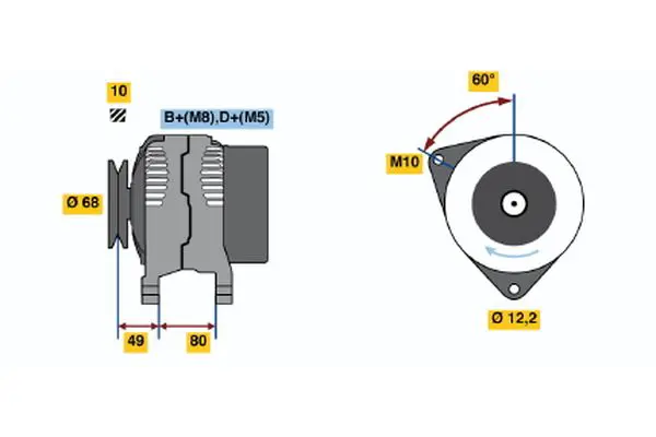 Handler.Part Alternator Bosch 0986041980 1