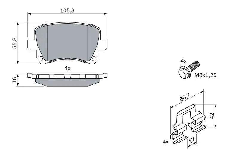 Handler.Part Brake pad set, disc brake Bosch 0986494595 7