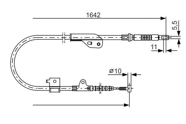 Handler.Part Cable, parking brake Bosch 1987477760 1