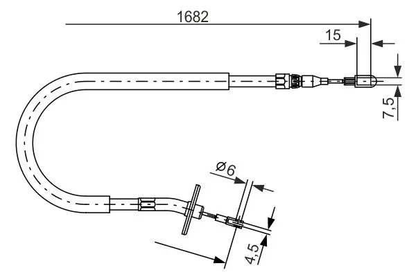 Handler.Part Cable, parking brake Bosch 1987477703 1