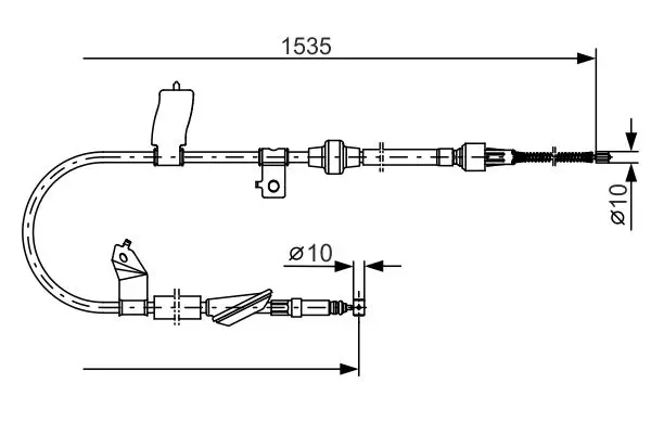 Handler.Part Cable, parking brake Bosch 1987482085 1