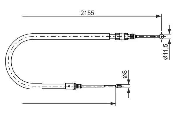 Handler.Part Cable, parking brake Bosch 1987477994 1