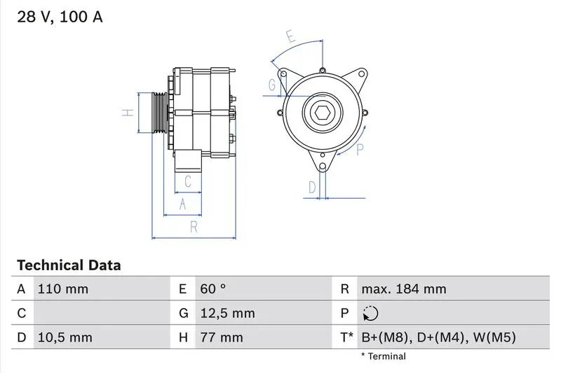 Handler.Part Alternator Bosch 0986041030 1