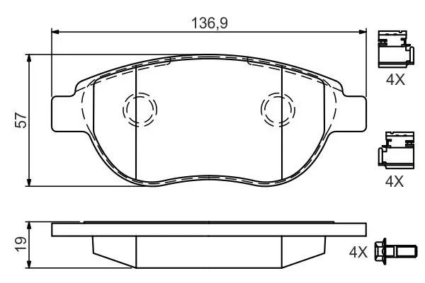 Handler.Part Brake pad set, disc brake Bosch 0986494602 5